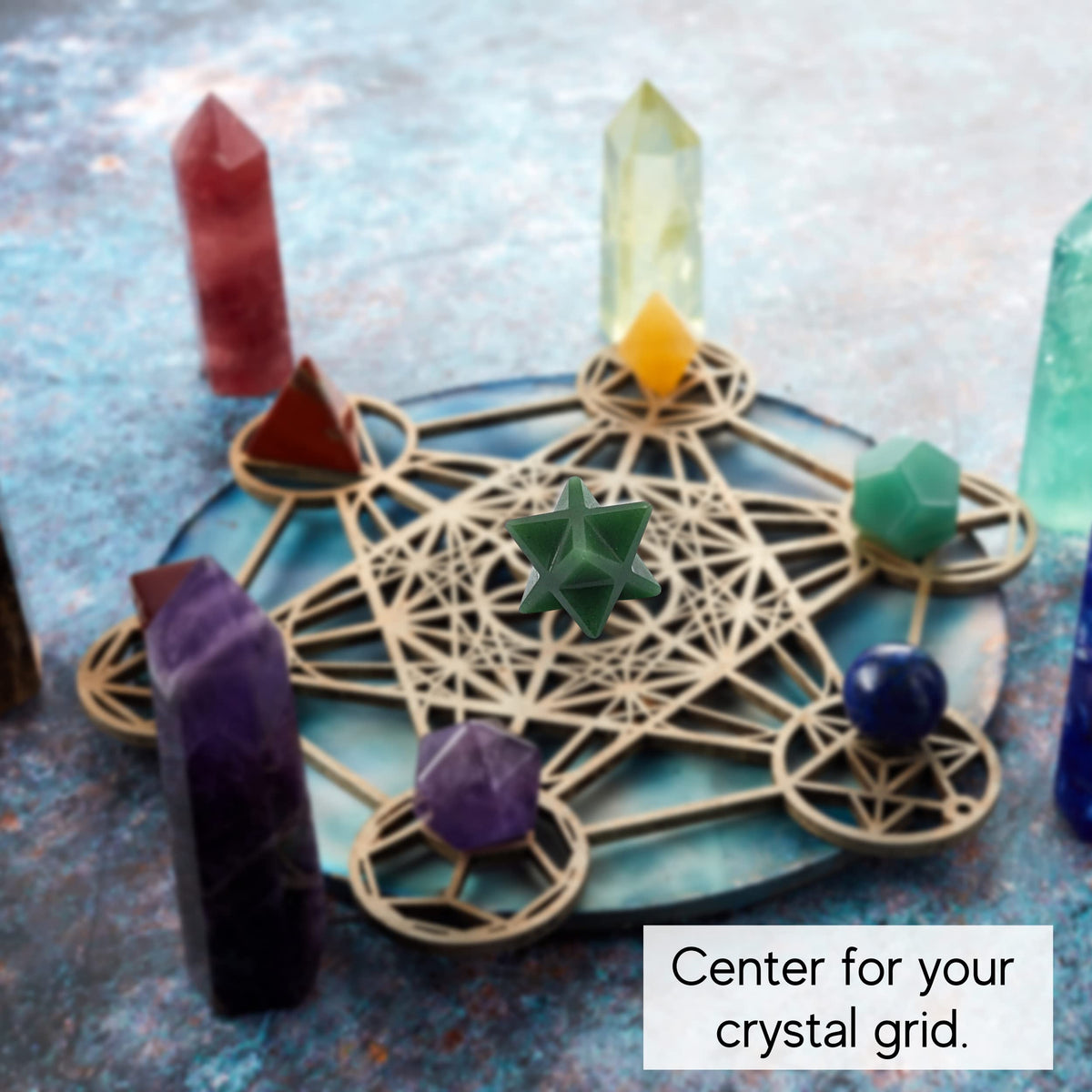 Amazing Gemstone Dark Green Aventurine Merkaba Crystal - 1 Inches Metaphysical Merkaba Star for Meditation - Energetic Tetrahedron Crystal and Healing Stones for Spiritual Growth & Healing (20-25mm)