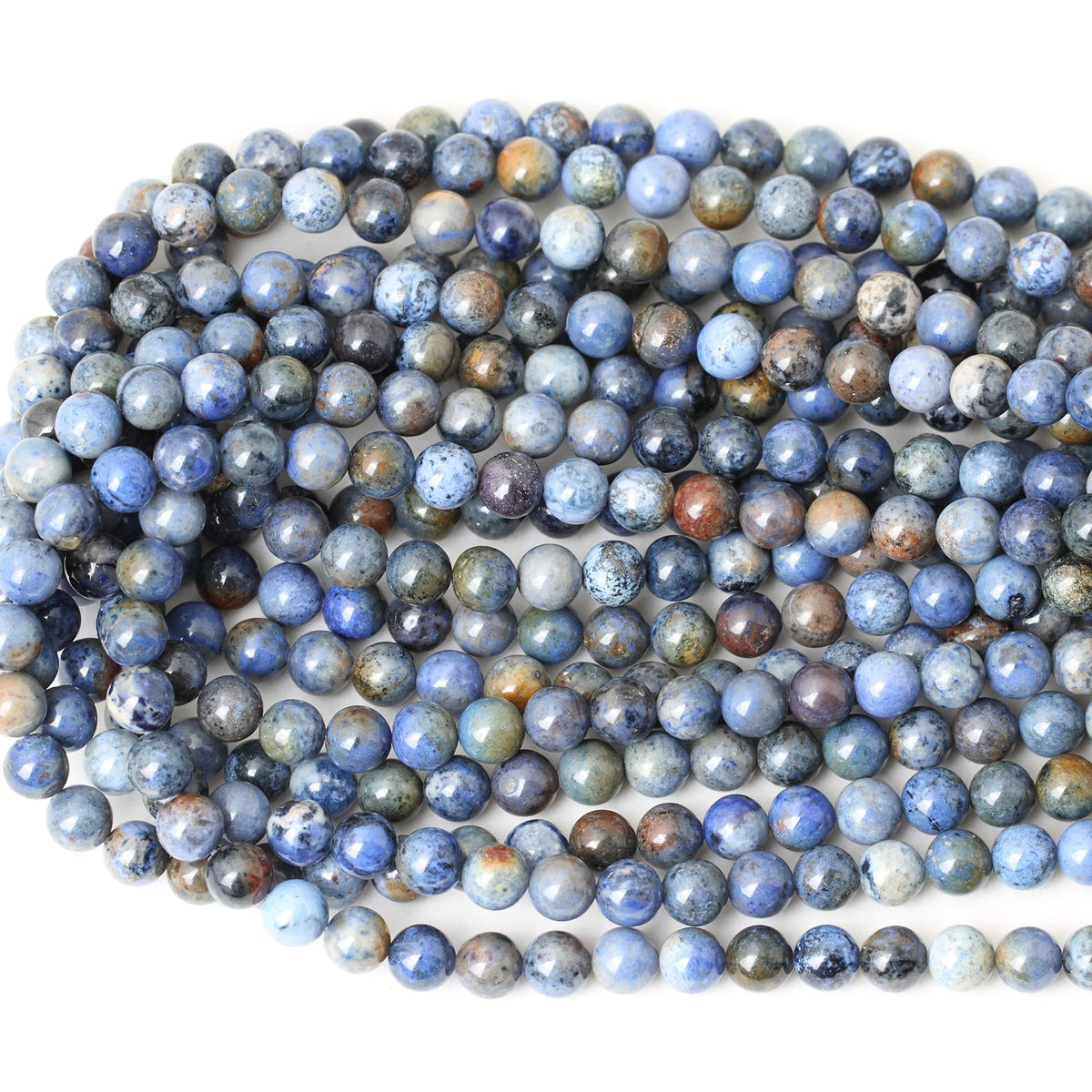 CHEAVIAN 45PCS 8mm Natural Sunset dumortierite Gemstone Beads Round Loose Beads for Jewelry Making 1 Strand 15"