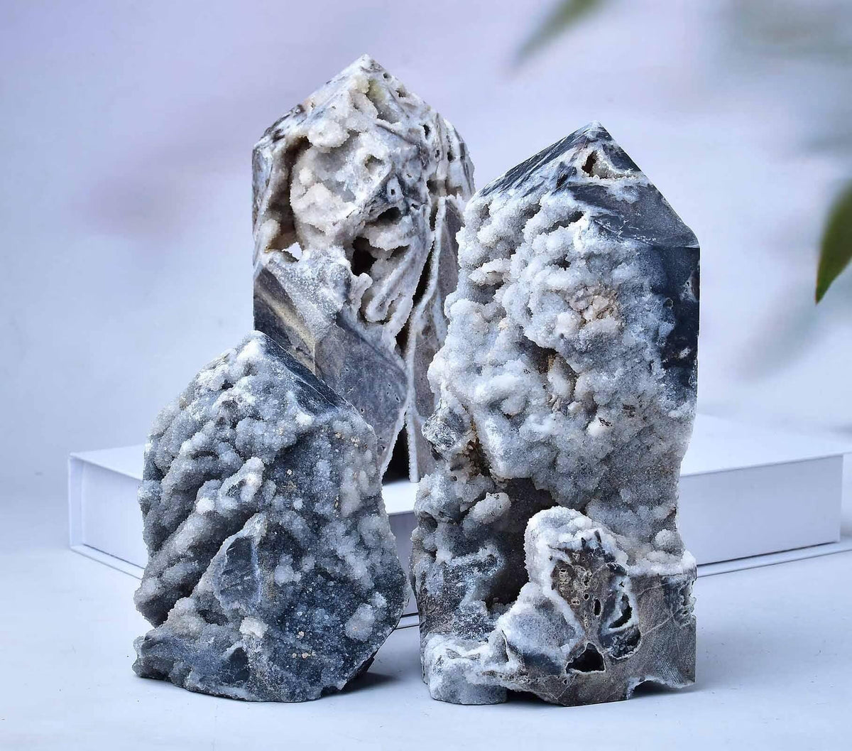 FZBHRO Large Sphalerite Geode Towers Crystal Point Obelisk Irregular Shape Healing Crystal Stone Wand Meditation Gift 0.8-1.3 Pound
