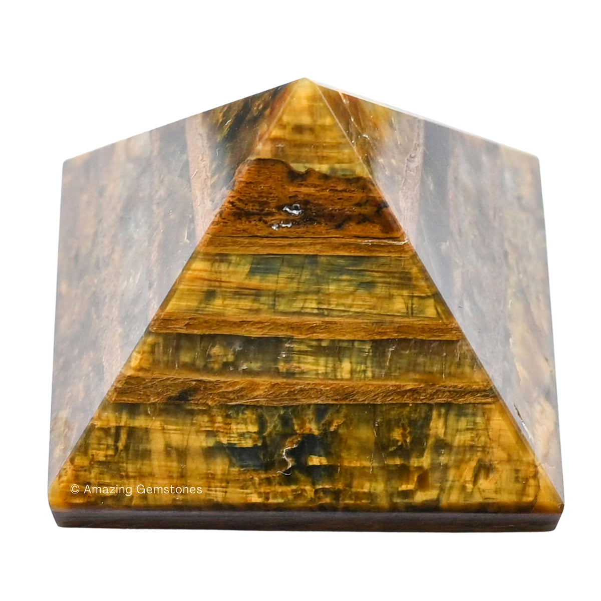 Amazing Gemstone Nellite Pyramid Crystal Healing Stones - 1.5" Great Pyramid Figurine of Natural Stone Pyramid for Meditation, Reiki, Chakra Balancing and Crystal Pyramids Grid