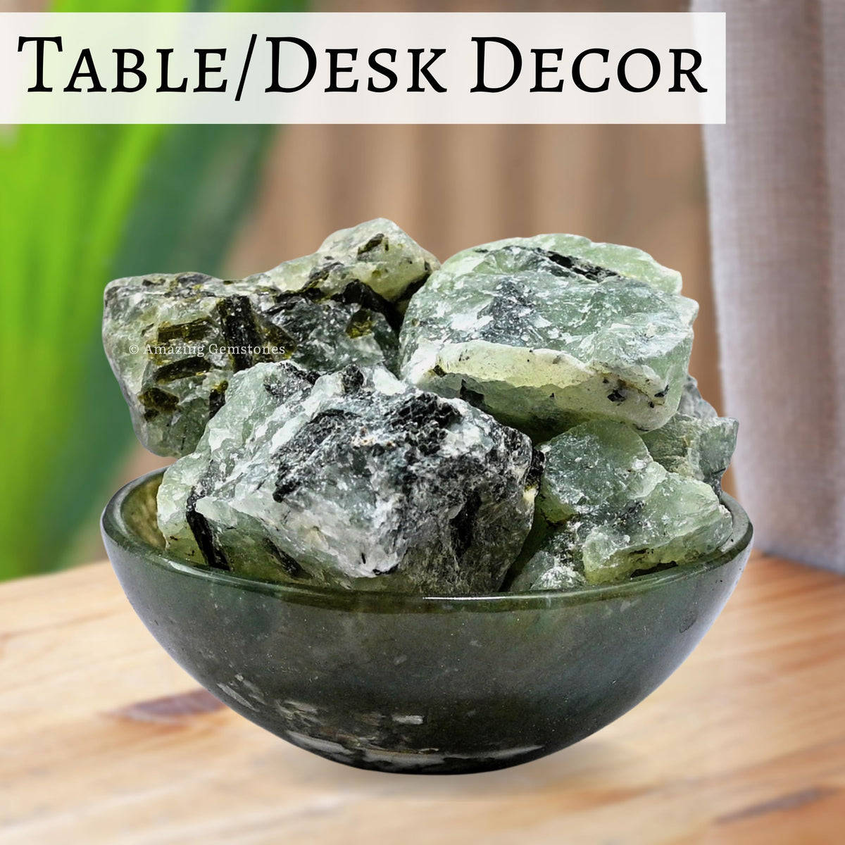 Amazing Gemstone Prehnite Raw Crystals and Healing Stones, Natural Rocks For Tumbling - DIY Raw Stones And Crystals (1 Piece)