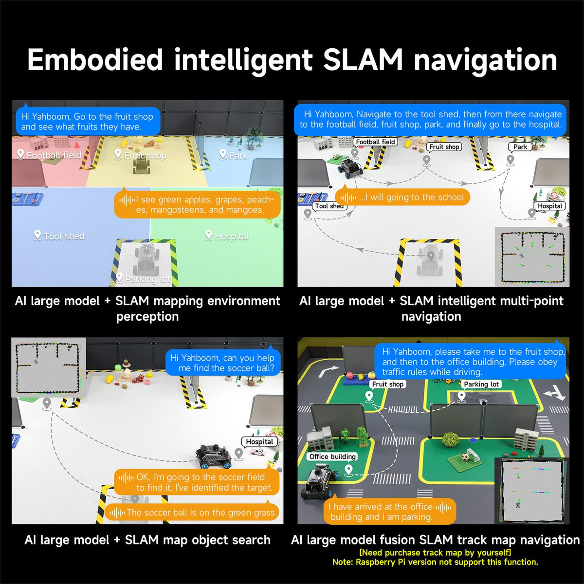 Yahboom Raspberry Pi 5 8GB for AI Robot Car,Supports RVIZ Simulation ROS2,TOF Lidar,SLAM Mapping Navigation, Tracking and Obstacle Avoidance (Ultimate Ver with Pi5-8GB)