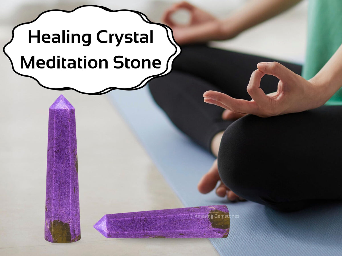 Amazing Gemstone Stichtite Crystal Towers - Natural Healing Crystal Point Obelisk for Reiki Healing and Crystal Grid (3" to 4" INCH)