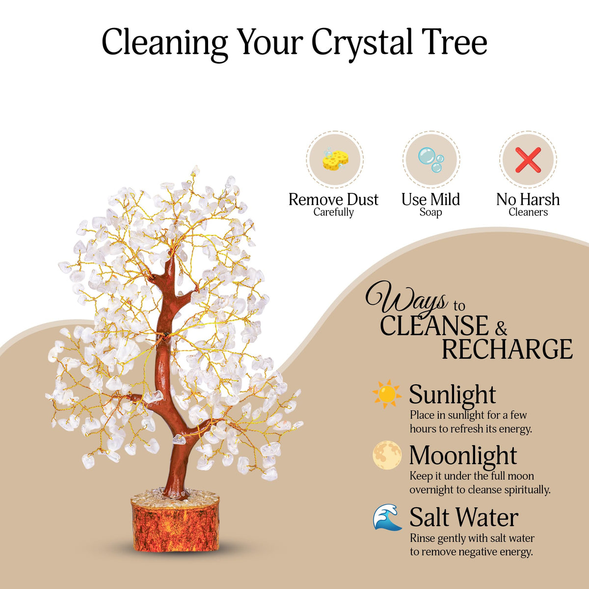 YATSKIA Clear Quartz Crystal Tree for Home Decor, Handmade Gemstone Tree for Positive Energy, Good Luck Birthday Gifts for Women