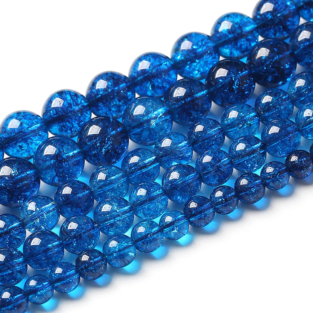 8MM 46PCS Natural Stone Blueberry Crystal Beads Quartz Power Loose Beads for Jewelry Making DIY Bracelet