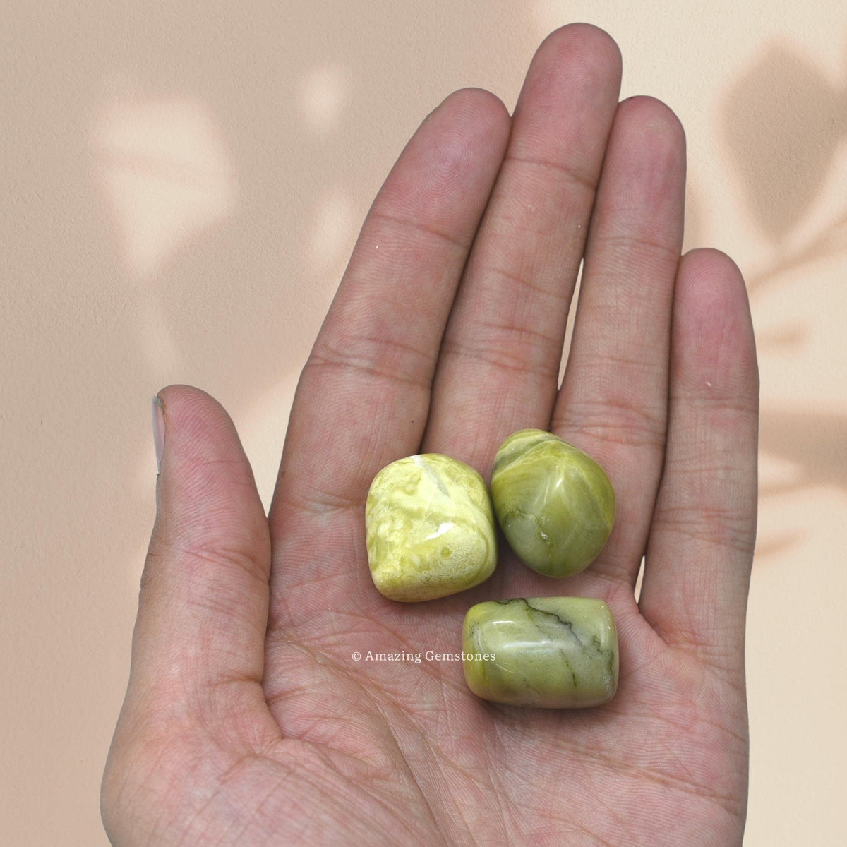 Amazing Gemstone Serpentine Crystals and Healing Stones Tumbled - 1000+ Carats Serpentine Stone, Natural Healing Stones for Energy Balance, Stress Relief - Premium Polished Gems Rocks for Meditation