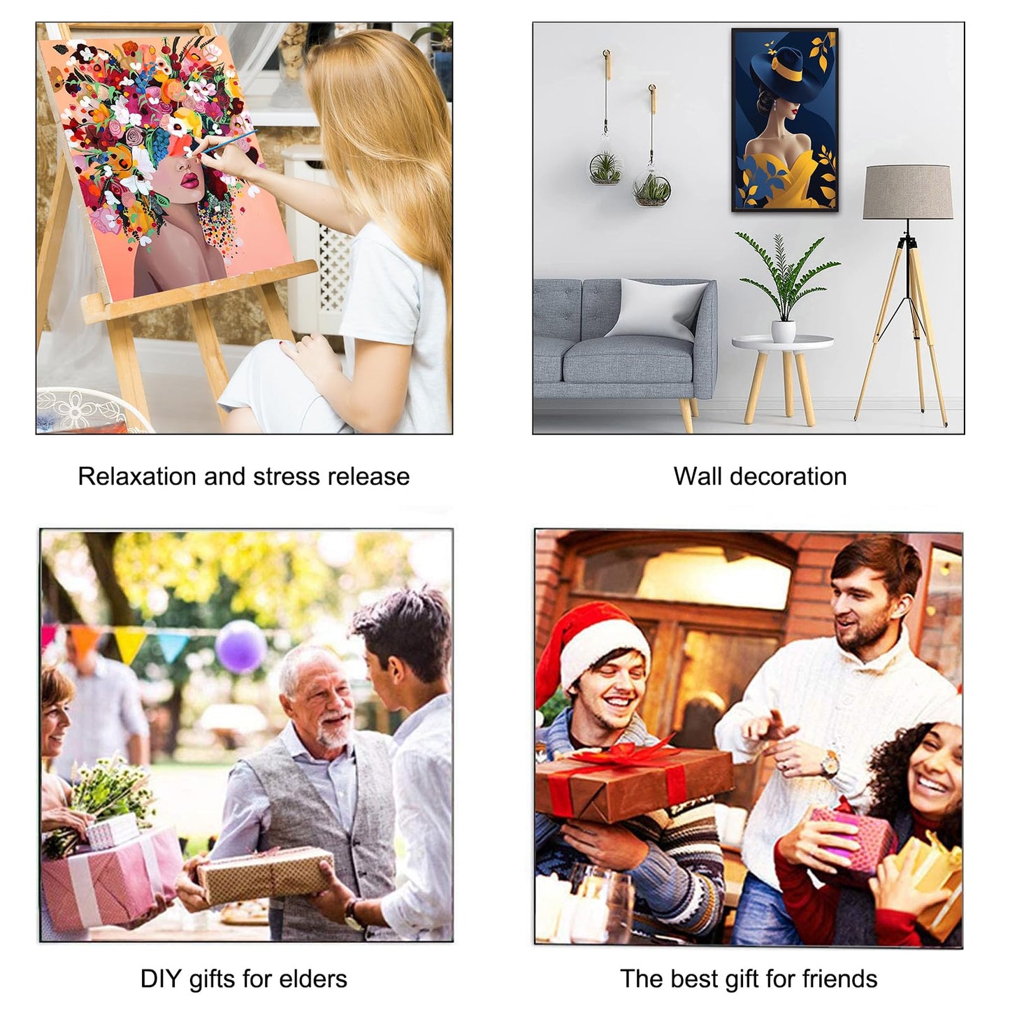 ARTGOTO Large Paint by Numbers Kits for Adults,15.7x27.5inch/40x70cm Painting by Numbers for Adults Abstract Women E,Paint by Numbers Canvas Kits for Home Room Wall Decor (Without Frame)