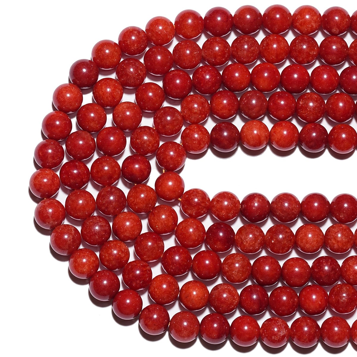 8mm Natural Red Coral Gemstone Beads Polished Round Smooth Stone Beads for Bracelets Jewelry Making 15inch Loose Beads