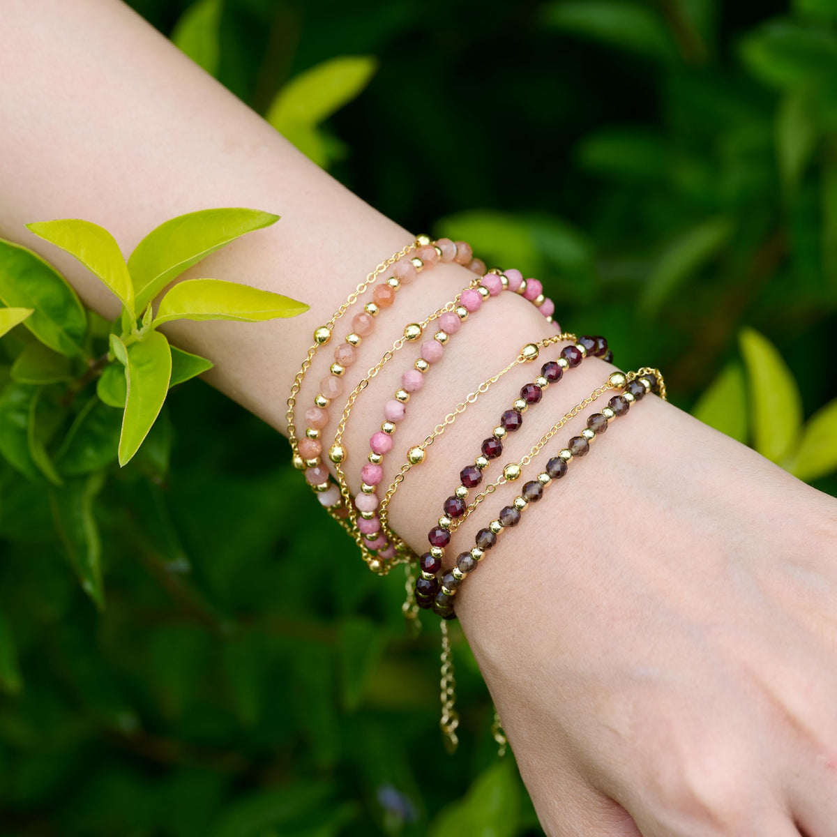 Farfume Rhodochrosite Crystal Bracelet Beaded Bracelets for Women 4mm Natural Stone Beads Gemstone Handmade Jewelry Valentine's Day Gifts