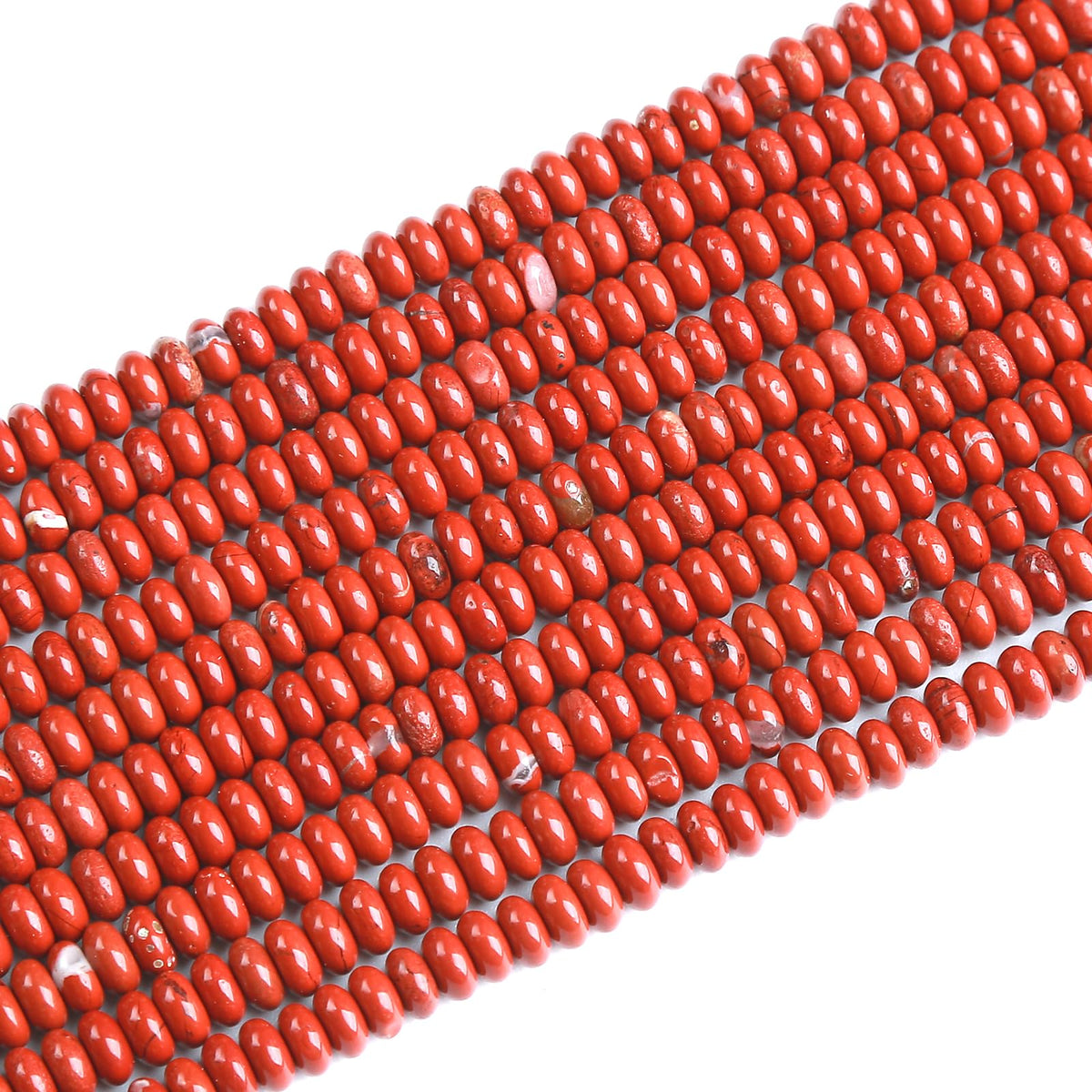150PCS 2x4mm Natural Chinese Red Jasper Rondelle Beads Abacus Disk Stone Beads Round Loose Spacer Gemstone Beads for DIY Bracelet Necklace Jewelry Making