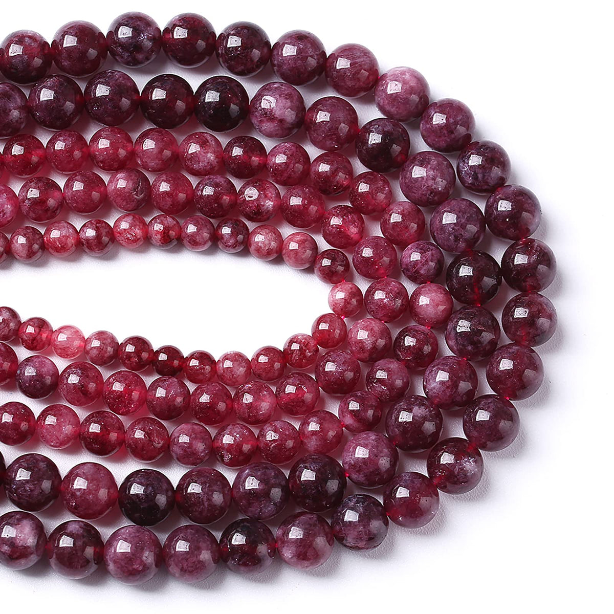 45pcs 8mm Natural Garnet Jade Gemstone Round Loose Spacer Beads for Jewelry Making Healing Energy Stone Beads DIY Bracelets Necklaces 15"(8mm, Garnet Jade)