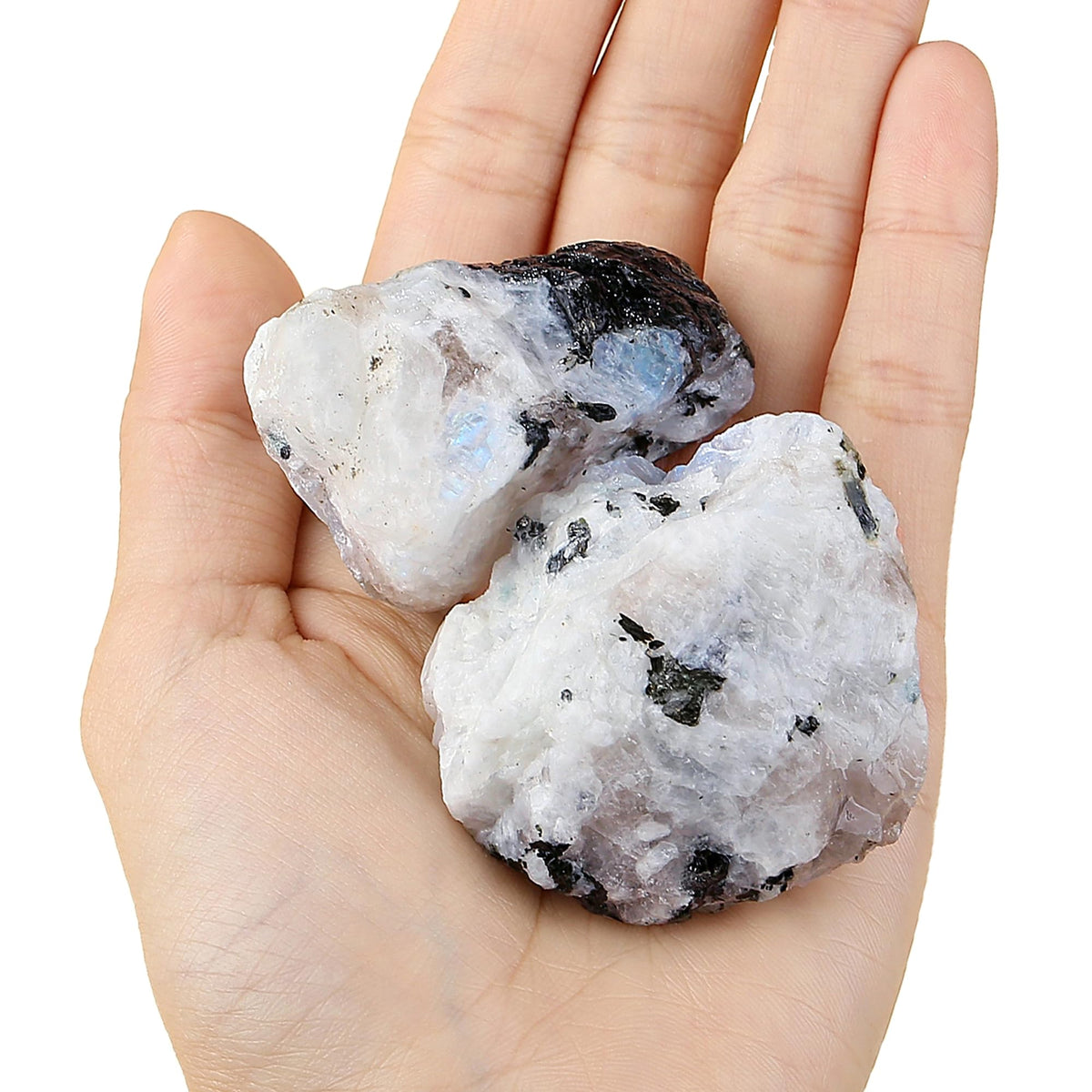 YATOJUZI Rainbow Moonstone 1.8-2.2" Natural Raw Stones and Healing Crystals Large Labradorite Stone Rough Crystal Rocks for Tumbling Cabbing Polishing Fountain Rocks Decoration 1PCS