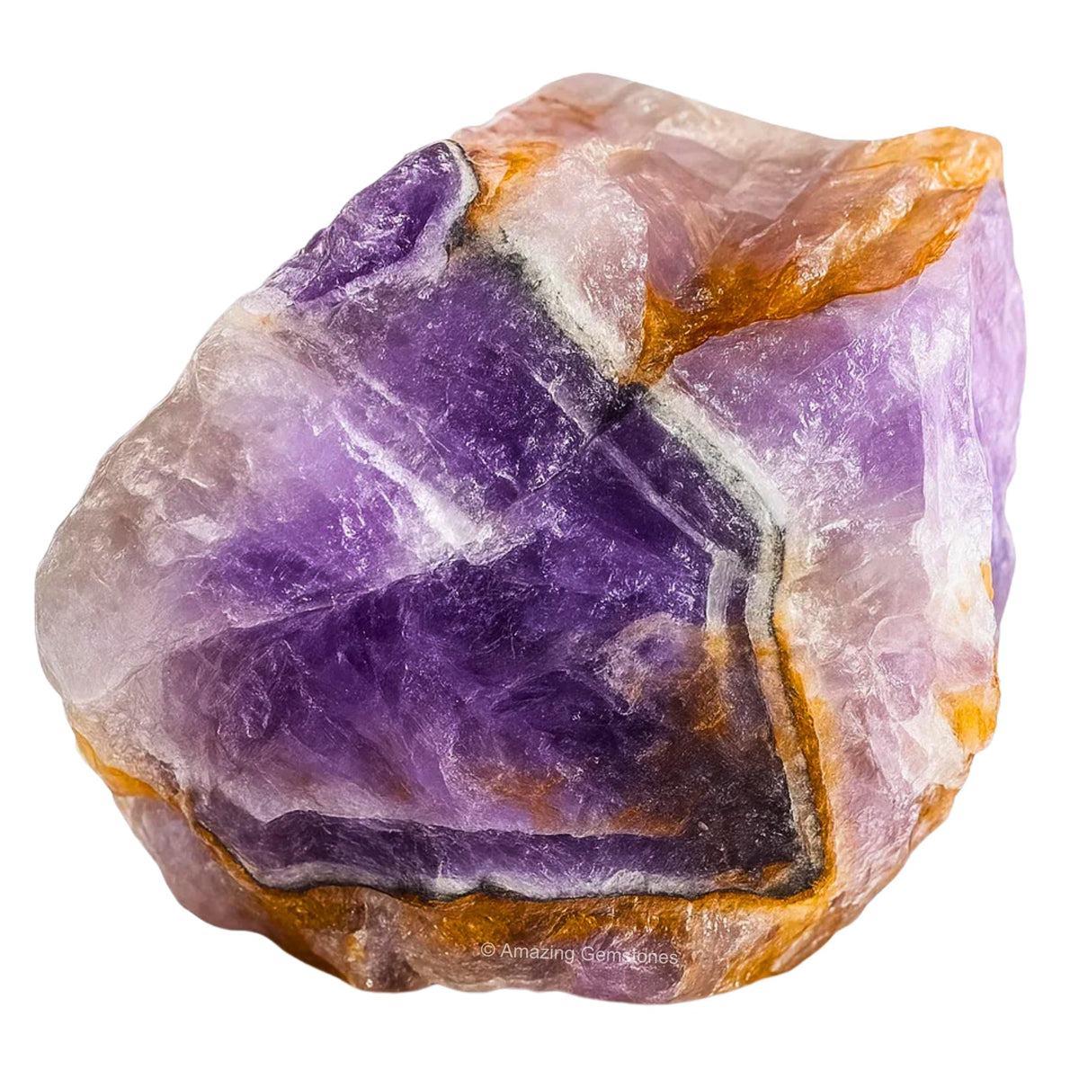 Amazing Gemstone Amethyst Chevron Raw Crystals and Healing Stones, Natural Rocks for Tumbling and DIY Raw Stones and Crystals (1 Piece)