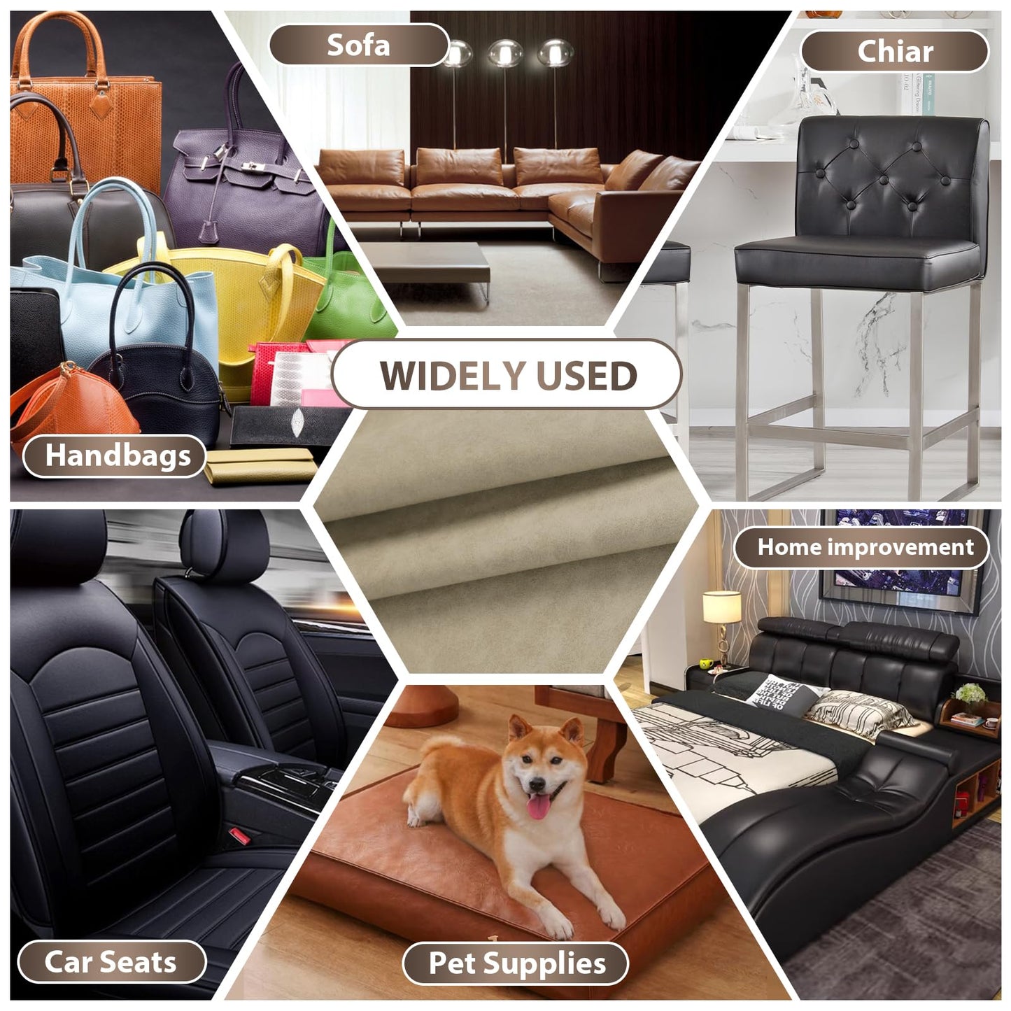 Faux Leather Vinyl Upholstery Fabric by The Yard, 1.3mm Thick Soft Anti-Scratch Durable Marine Vinyl Fabric Synthetic Leather for Sofa Bags Chairs Car Seats DIY Crafts, 1 Yard Cut 55" x 36" (Oatmeal)