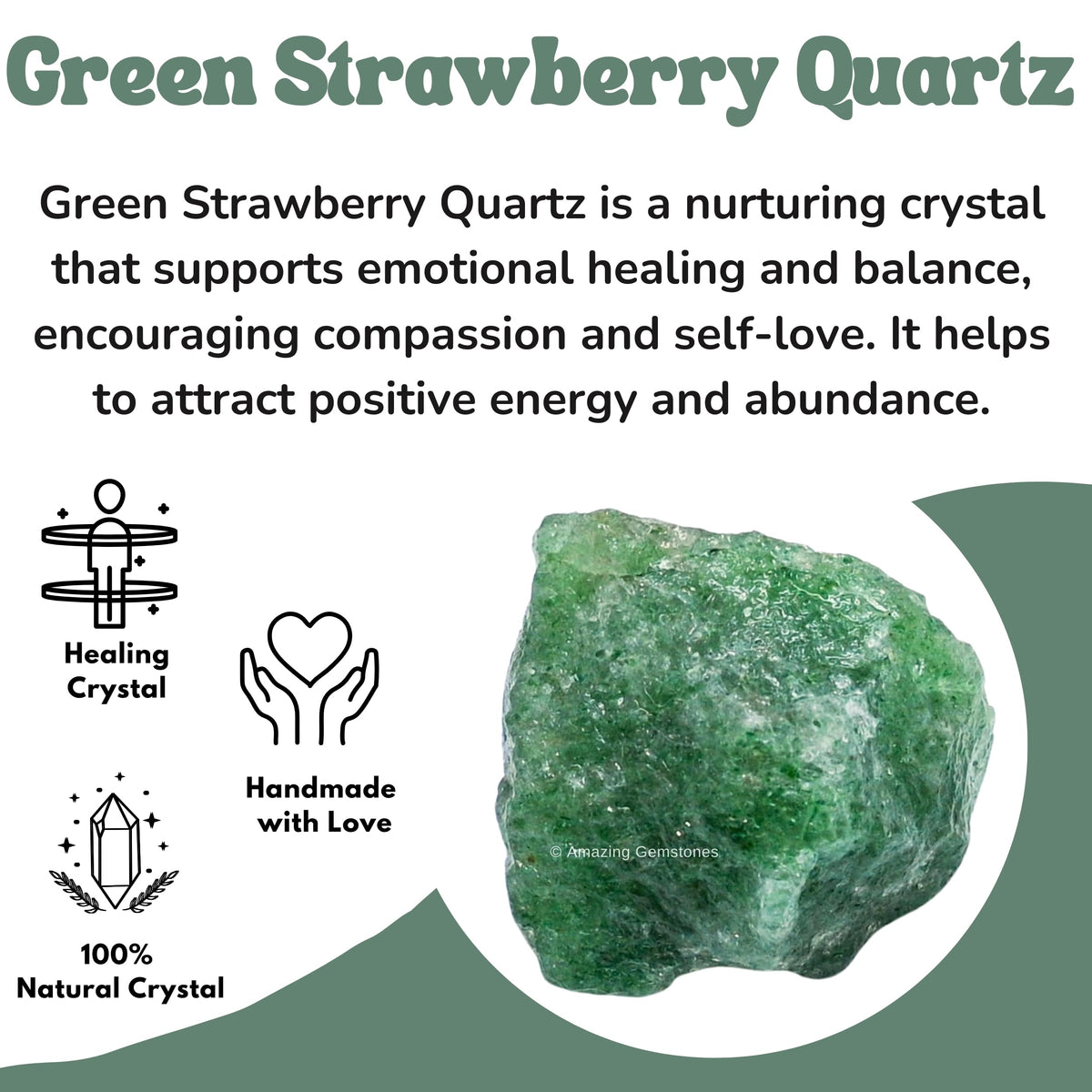Amazing Gemstone Green Strawberry Quartz Raw Crystals and Healing Stones, Natural Rocks for Tumbling - DIY Raw Stones and Crystals (2 Pieces)
