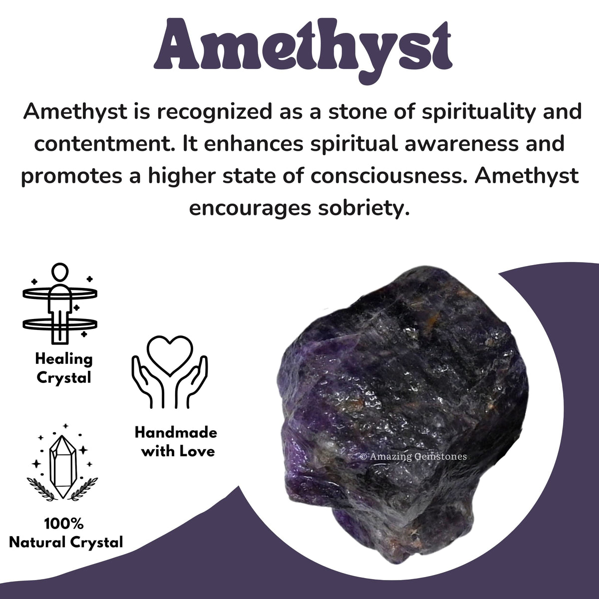 Amazing Gemstone Amethyst Raw Crystals and Healing Stones, Natural Rocks for Tumbling and DIY Raw Stones and Crystals (1 lb)
