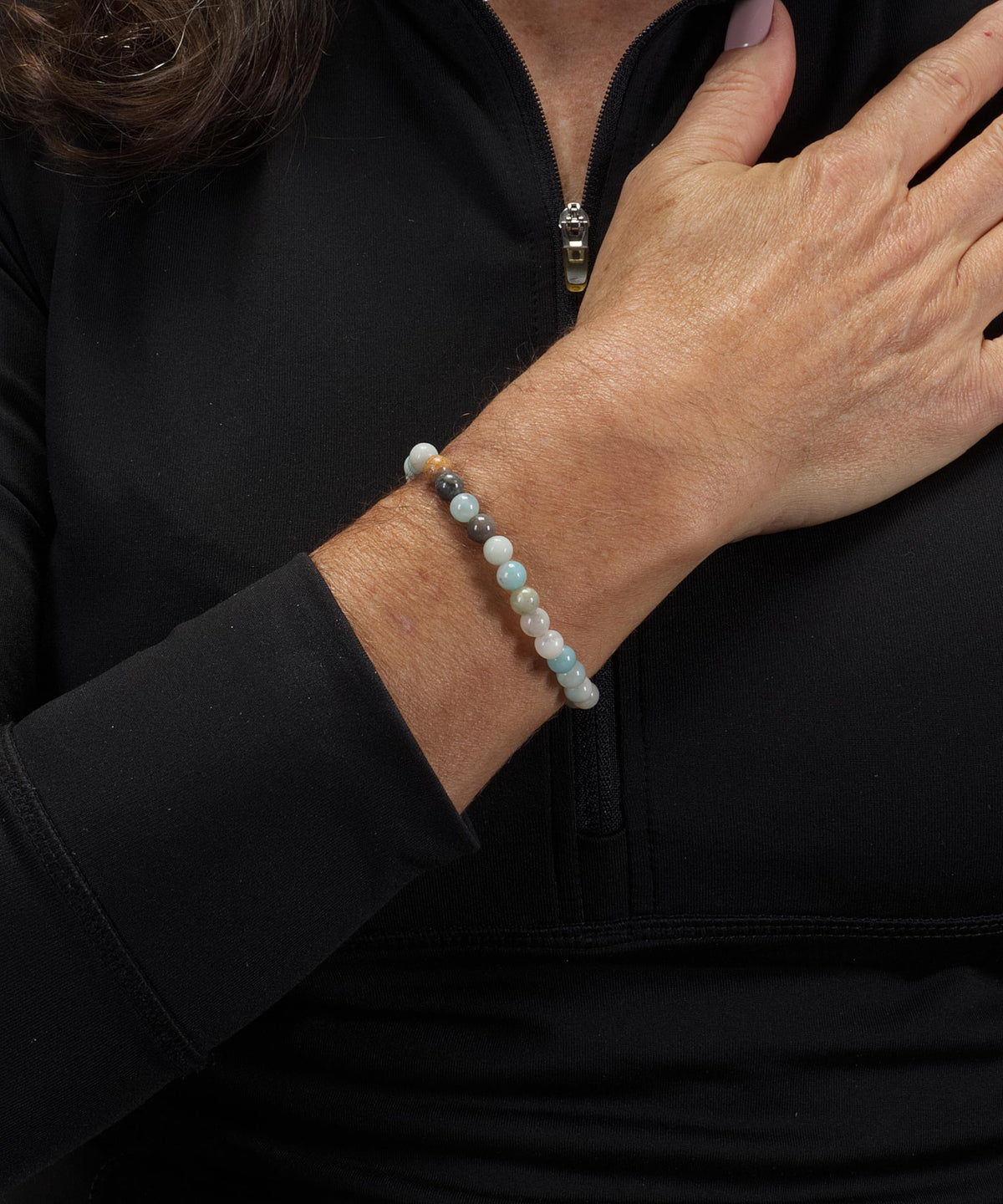 Cherry Tree Collection - Small, Medium, Large Sizes - Gemstone Beaded Bracelets For Women and Men - 6mm Round Beads (Amazonite Multi-Color - Medium)