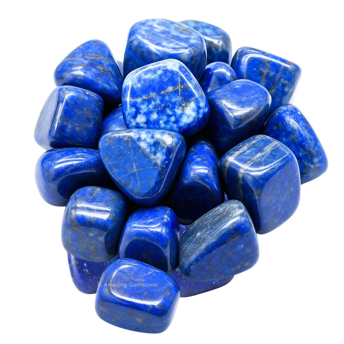 Amazing Gemstone Lapis Lazuli Crystals&Healing Stones Tumbled - 1 oz Lapis Lazuli Stone, Natural Healing Stones for Energy Balance, Stress Relief - Premium Polished Gems Rocks for Meditation&Wellness