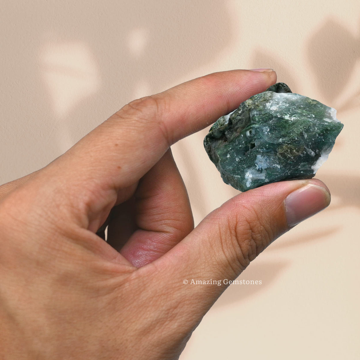 Amazing Gemstone Moss Agate Raw Crystals and Healing Stones, Natural Rocks for Tumbling and DIY Raw Stones and Crystals (1 lb)