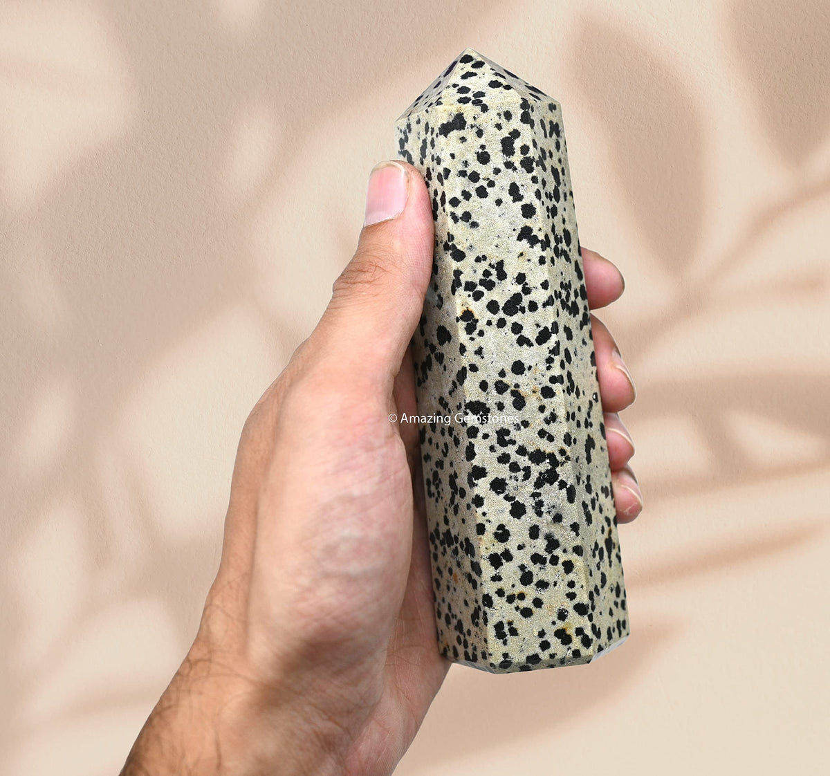 Amazing Gemstone Large Dalmatian Jasper Crystal Towers ~ Natural Healing Crystal Point Obelisk for Reiki Healing and Crystal Grid (5.5 to 6 INCH)