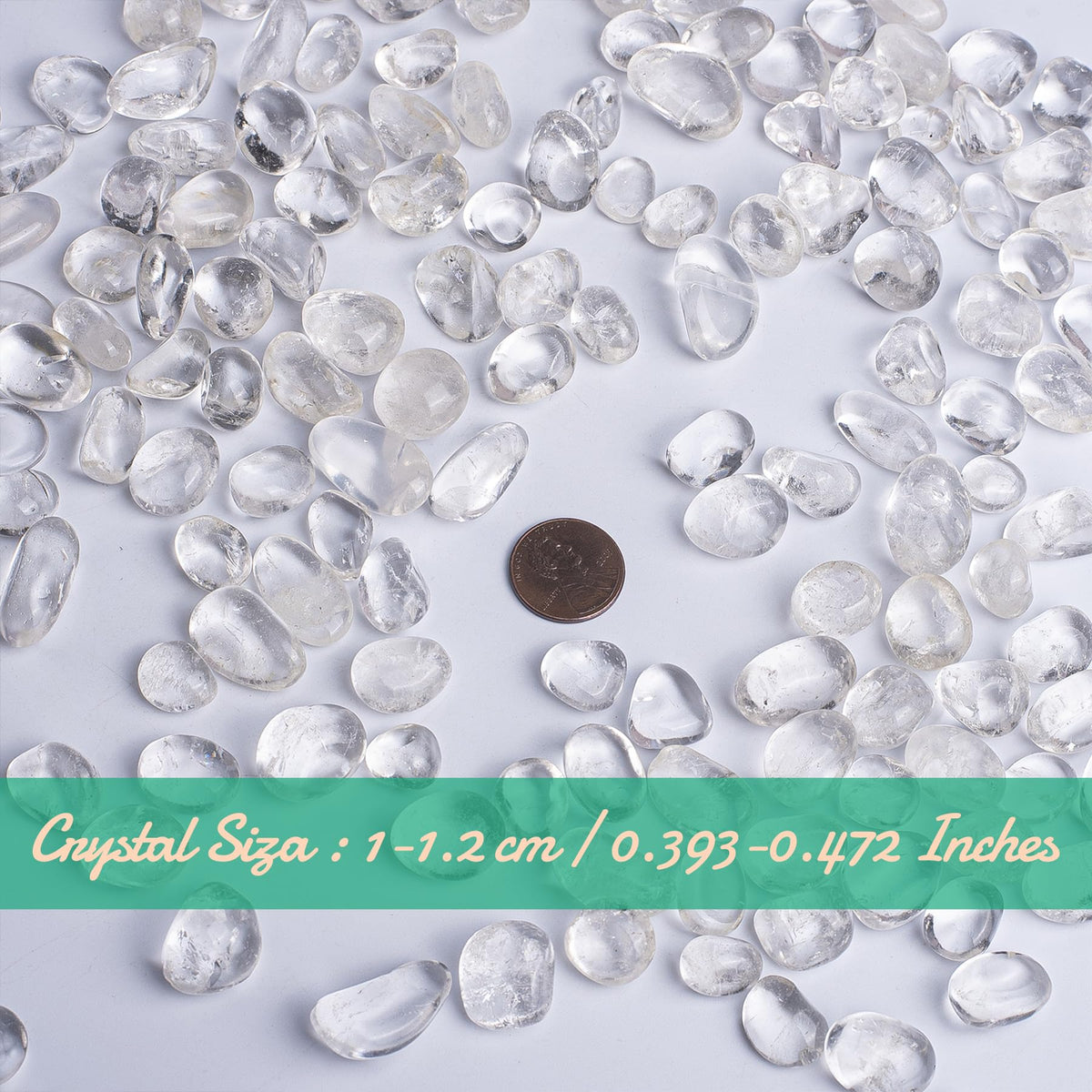 SigMntun Polished Clear Quartz Crystal Chips Set, 128 Pcs 0.4" inches - Handpicked Tumbled Stones and Crystals Bulk for Healing, Reiki, Meditation, Witchcraft and Home Decor