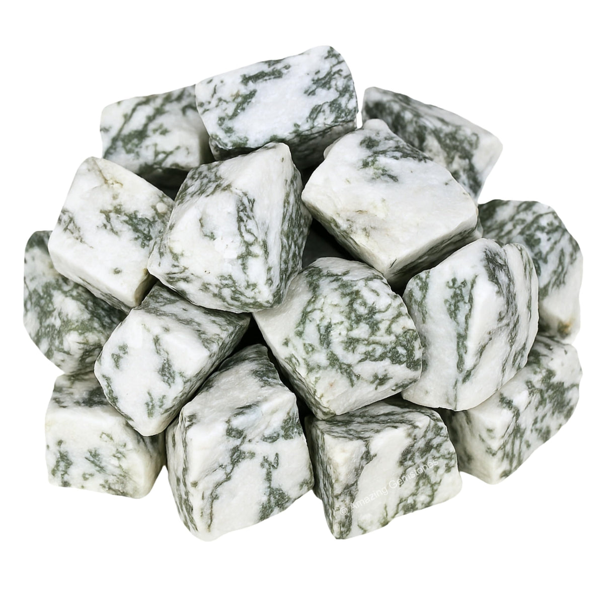 Amazing Gemstone 2 Pieces Tree Agate Raw Crystals and Healing Stones, Natural Rocks for Tumbling and DIY Raw Stones and Crystals