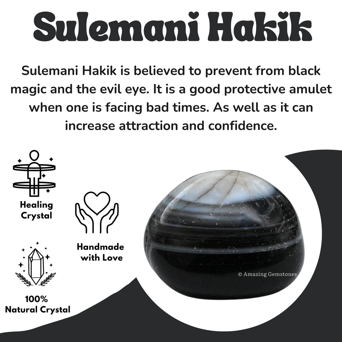 Amazing Gemstone Sulemani Hakik Crystals and Healing Stones Tumbled - 1 Oz Sulemani Hakik Stone, Natural Healing Stones for Energy Balance, Stress Relief - Polished Gems Rocks