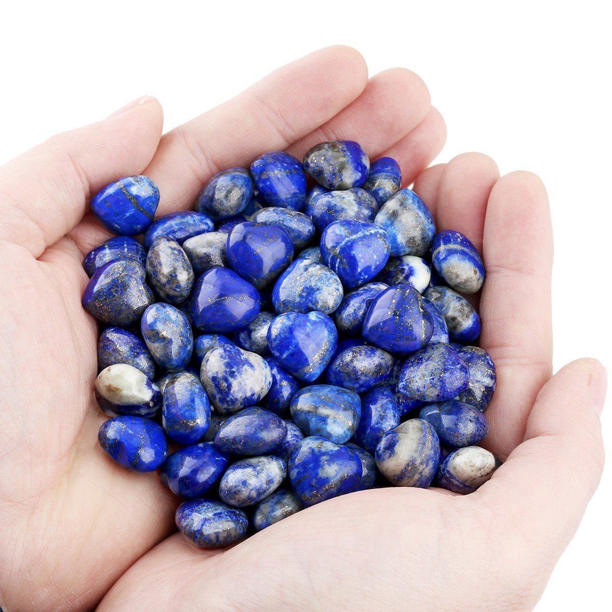 rockcloud Healing Crystal 0.5 inch Lapis Lazuli Carved Worry Stone Chakra Reiki Balancing(Pack of 10)