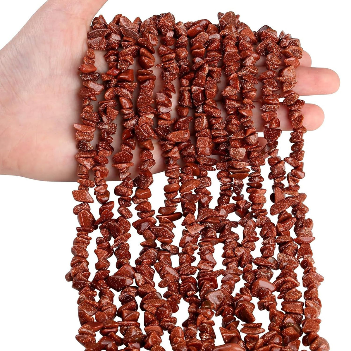 Natural Chip Stone Beads 450pcs Gold Sandstone Chips 5-8mm Irregular Healing Crystal Rocks Hole Drilled DIY Loose Gemstone Beads for Jewelry Making Bracelet Earrings Necklace Crafting
