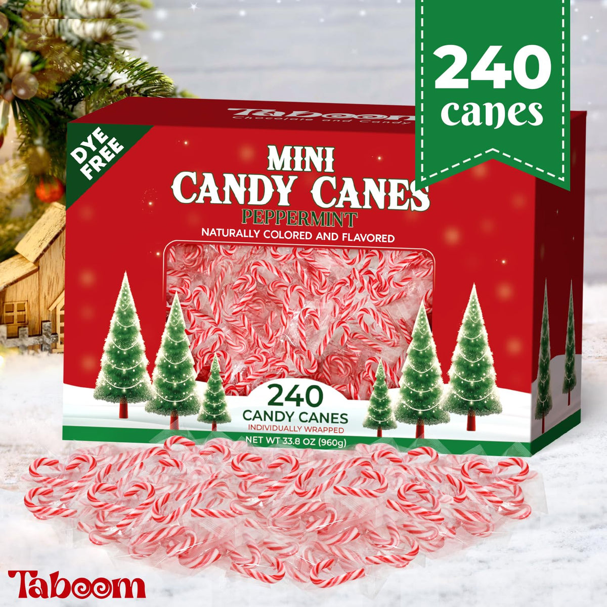 Bulk Mini Candy Cane Individually Wrapped 220 Pack - Small Peppermint Candy Canes Naturally Flavored Red & White Christmas Candy For Holiday Gifts, Stocking Fillers, Party Favors & Decorations