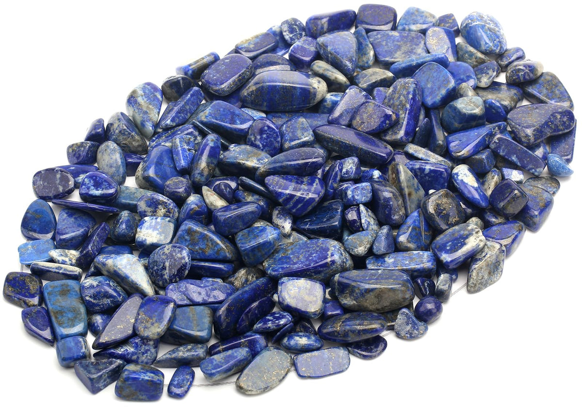 ZenQ 1 lb Lapis Lazuli Tumbled Stone Chips Crushed Natural Crystal Quartz Pieces
