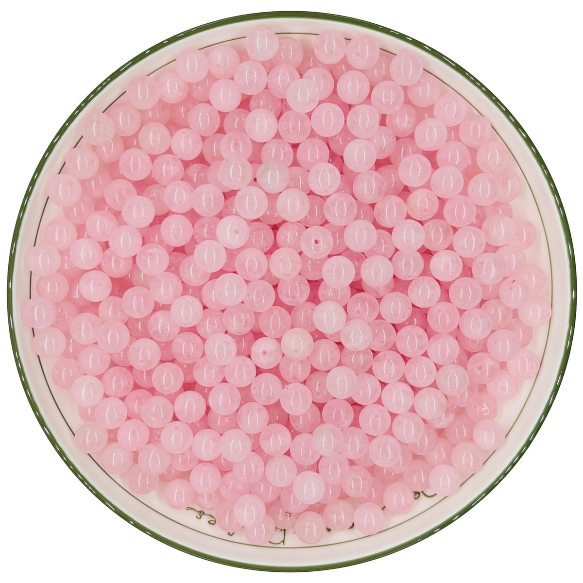 WHNKFB 8mm 50PCS Natural Full-Bodied Rose Quartz Round Beads, Opaque Loose Pink Crystal Beads for Jewelry Making Craft - 4mm 6mm 8mm 10mm Options with Free Elastic Cord
