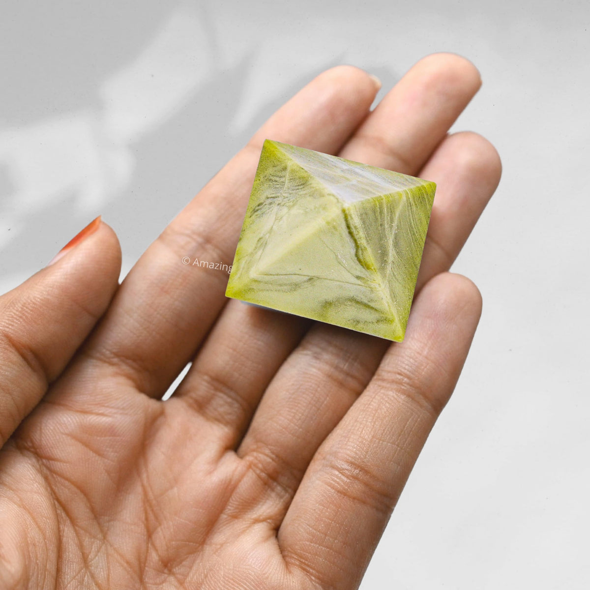 Amazing Gemstone Serpentine Pyramid Crystal Healing Stones - 1" Great Pyramid Figurine of Natural Stone Pyramid for Meditation, Reiki, Chakra Balancing and Crystal Pyramids Grid
