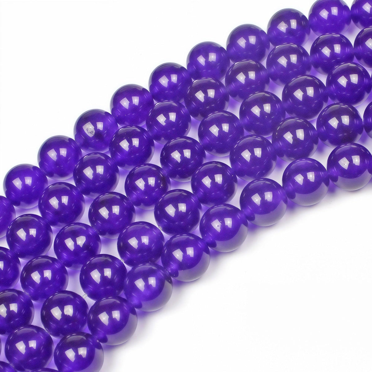 MJDCB Natural Stone Beads Purple Jade Round Loose Beads for Jewelry Making DIY Bracelet Necklace (12mm)