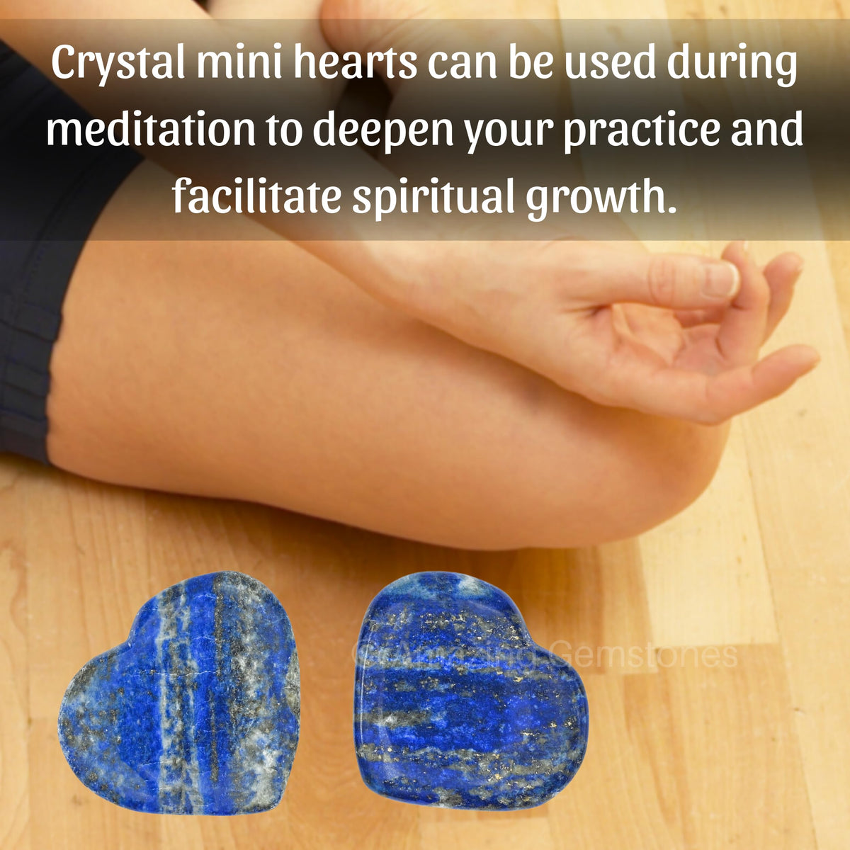 Amazing Gemstone Lapis Lazuli Stone Heart - Pack of 2 Crystal Heart Stones Rocks - Corazones De Piedra Crystals and Healing Stones Heart Shaped Crystal - Stocking Stuffers Gifts