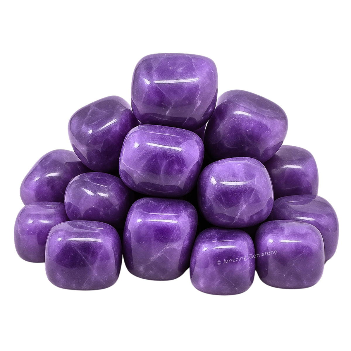 Amazing Gemstone Amethyst Crystals and Healing Stones Tumbled - 1 oz, Natural Healing Stones for Energy Balance, Stress Relief - Premium Polished Gems Rocks for Meditation and Wellness