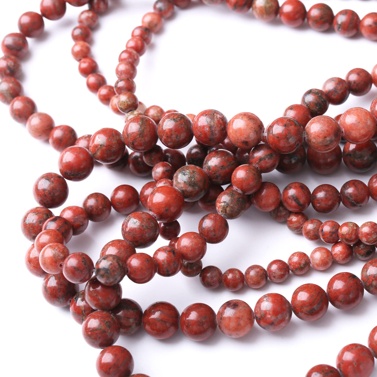 8MM Sesame Red Round Loose Beads Natural Gem Beads Crystal Energy Stone Beads for Jewelry Making DIY Bracelet Necklace