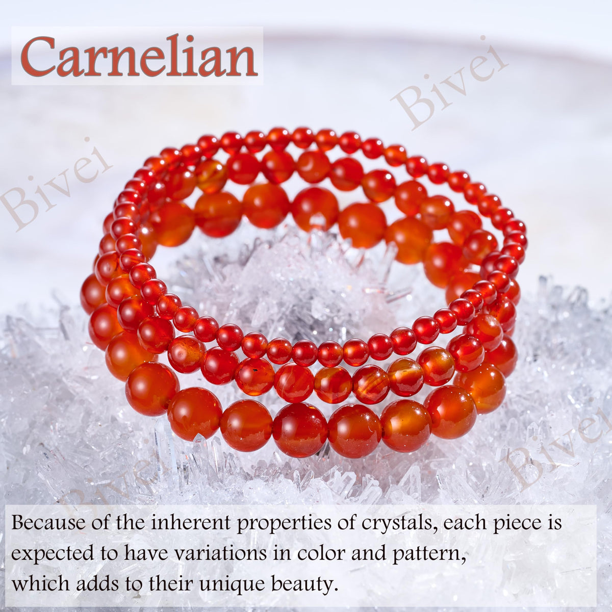 Carnelian - Passion - 8mm Beaded Bracelets for Women Handmade Semi Precious Natural Stone Stretch Elastic Jewelry Yoga Protection Gifts