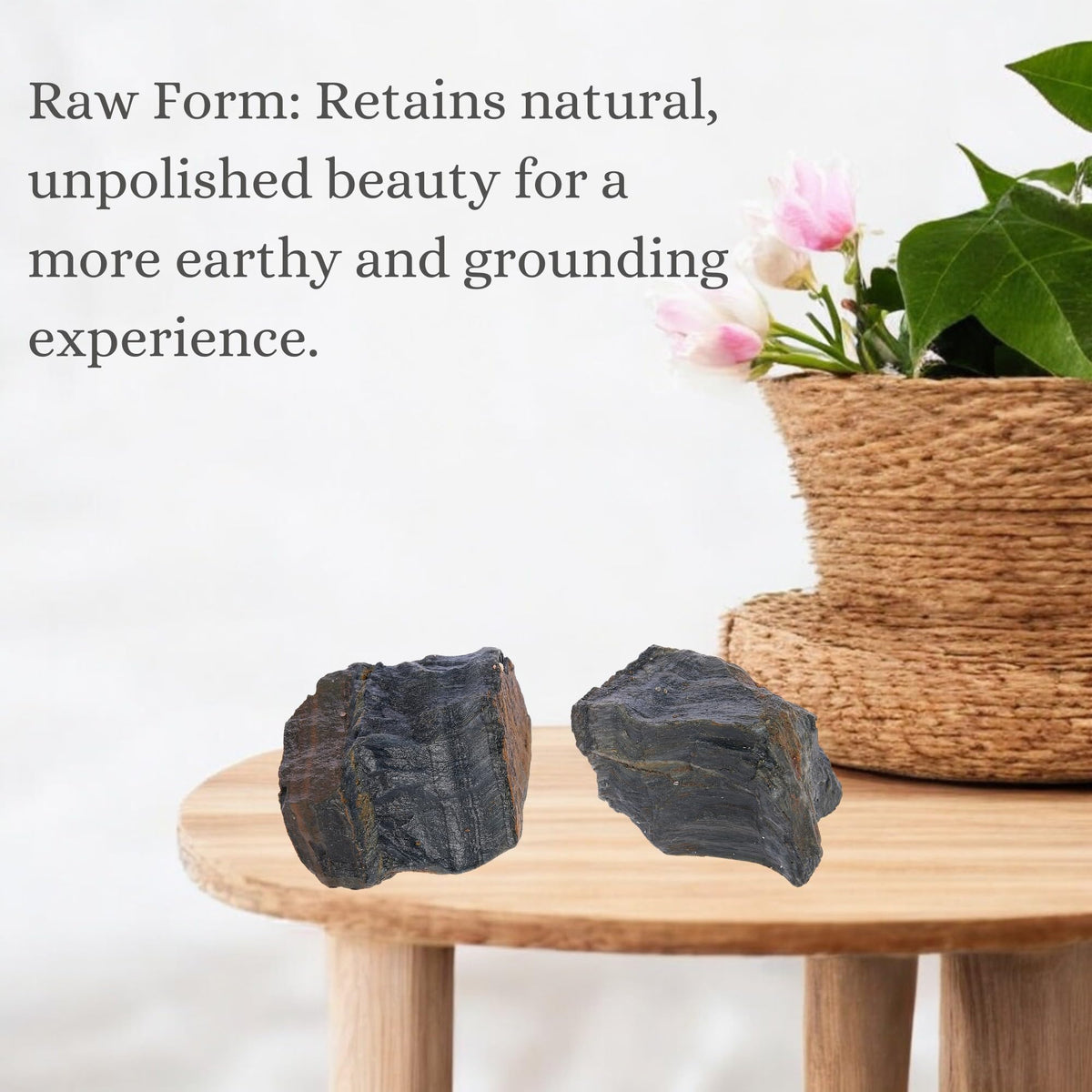 ANAYA AGATE Iron Tiger Eye Raw Crystals Rough Gemstones with Authenticity Card, Velvet Pouch Raw Stones for Tumbling, Cabbing, Polishing, Cutting Natural Healing Crystals for Home Decor, DIY Stones (2 Piece)
