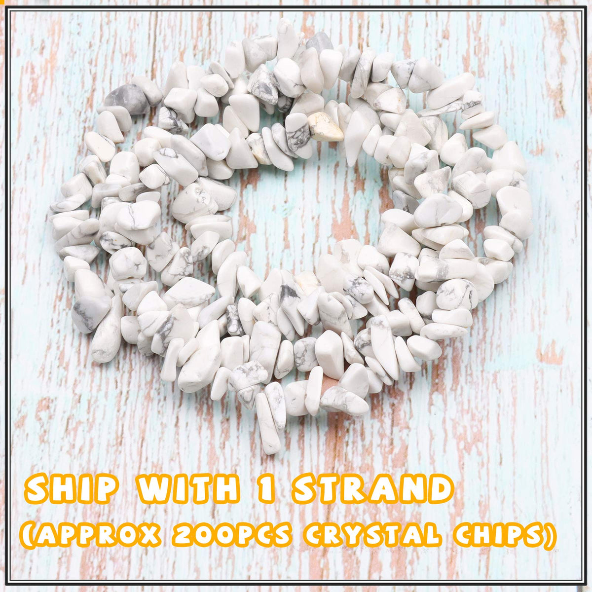 500 pcs Natural Chip Stone Beads, Howlite 5-8 mm Irregular Gemstones Healing Crystal Loose Rocks Bead Hole Drilled for Jewelry Making Bracelet