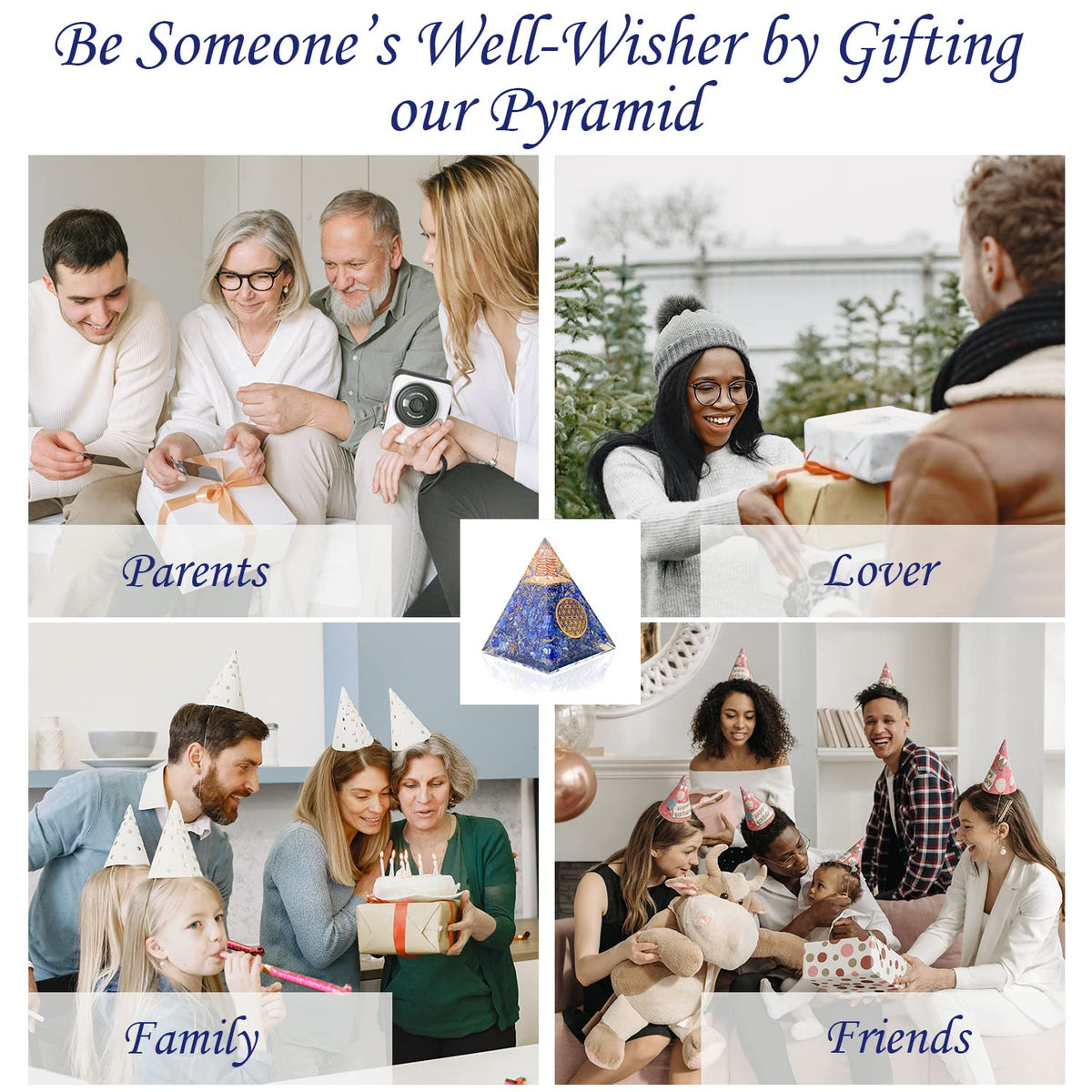 Orgone Pyramid of Success – Lapis Lazuli Orgonite for Honesty, Self-Awareness, Chakra Balancing, Meditation, Reiki Healing, EMF Protection & Positive Energy Enhancement