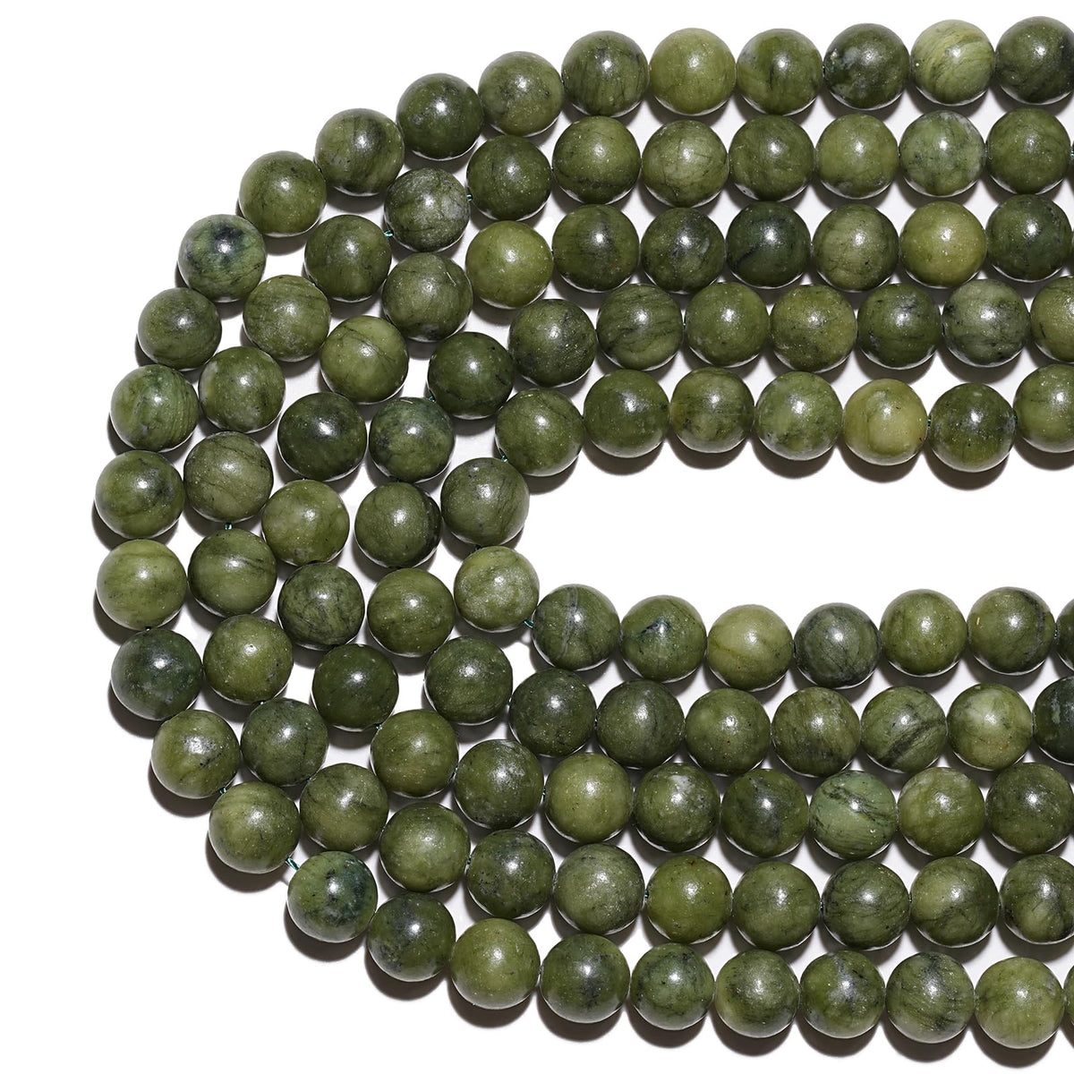 8mm Natural Taiwan Jade Gemstone Beads Polished Round Smooth Stone Beads for Bracelets Jewelry Making 15inch Loose Beads