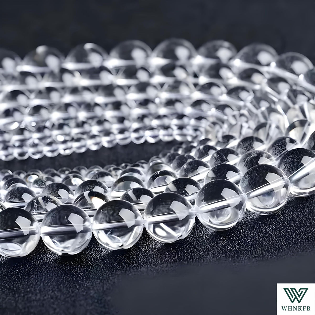 WHNKFB 8mm 50PCS Natural Clear Quartz Round Beads, High Clarity Loose Crystal Beads for Jewelry Making Craft - 4mm 6mm 8mm 10mm Options with Free Elastic Cord