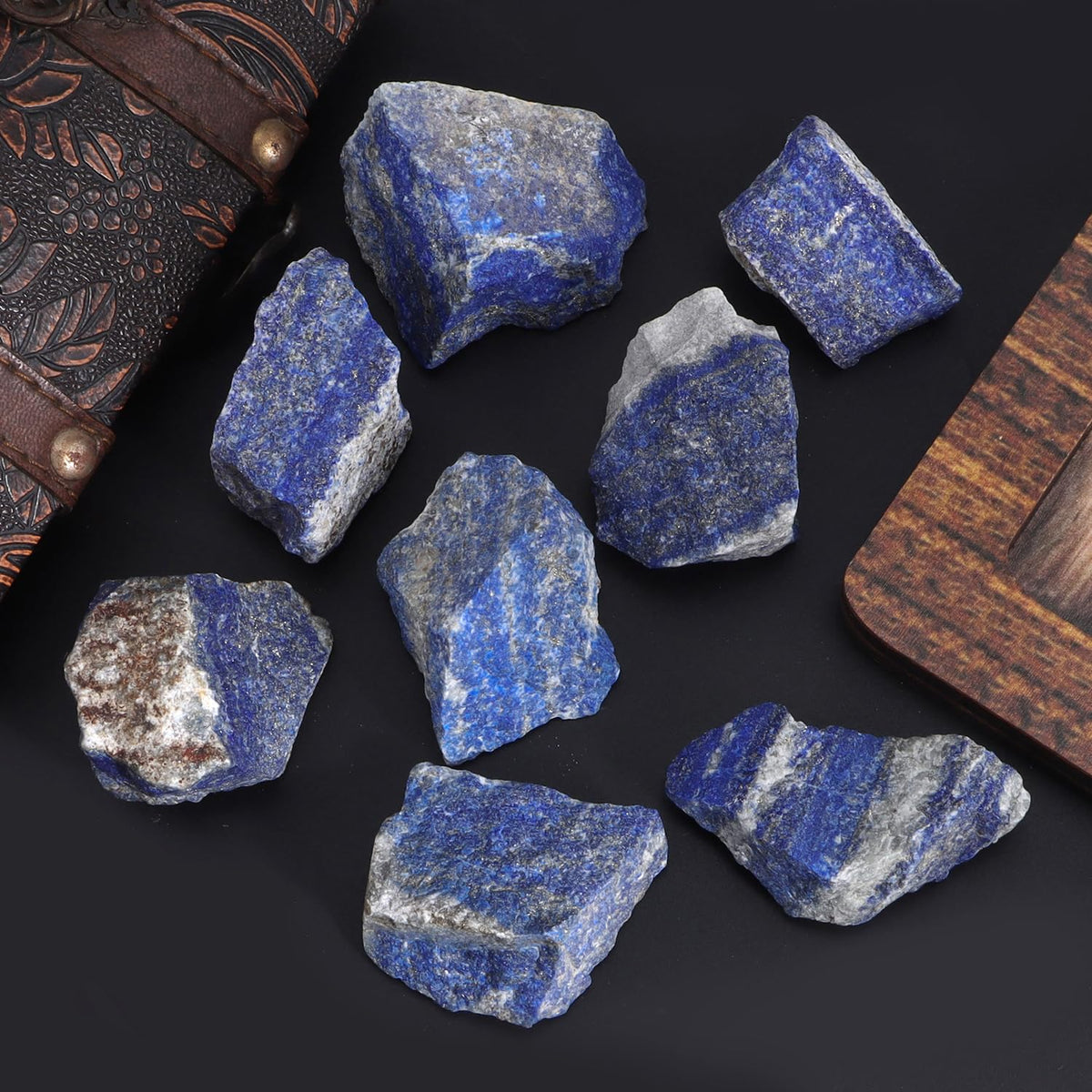1Lb Lapis Lazuli Raw Crystal Stone Natural Rough Stones Bulk for Cabbing, Tumbling, Cutting, Lapidary, Polishing, Reiki Crytsal Healing