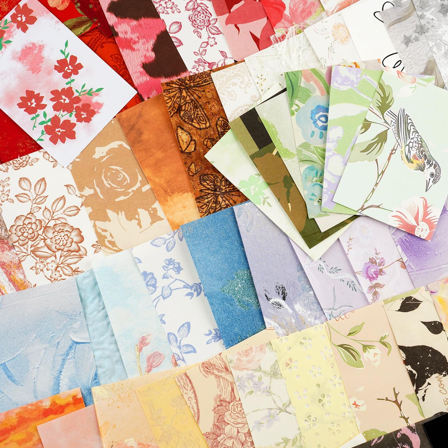 208 Sheets Scrapbook Paper Set, 12 Mixed Colors Floral Craft Paper, Scrapbooking Supplies for Scrapbooking Journaling, Planners, Card Making, Decoupage, 4.13x2.95 Inch