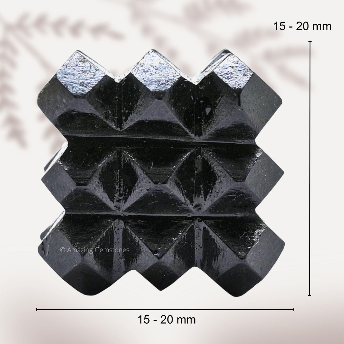 Amazing Gemstone Black Tourmaline Crystal Cube with 54 Pyramid - 1" Mini Lemurian Pyramid Cube Figurine of Natural Stone Pyramid for Meditation, Reiki, Chakra Balancing Vastu Pooja and Crystal Grids