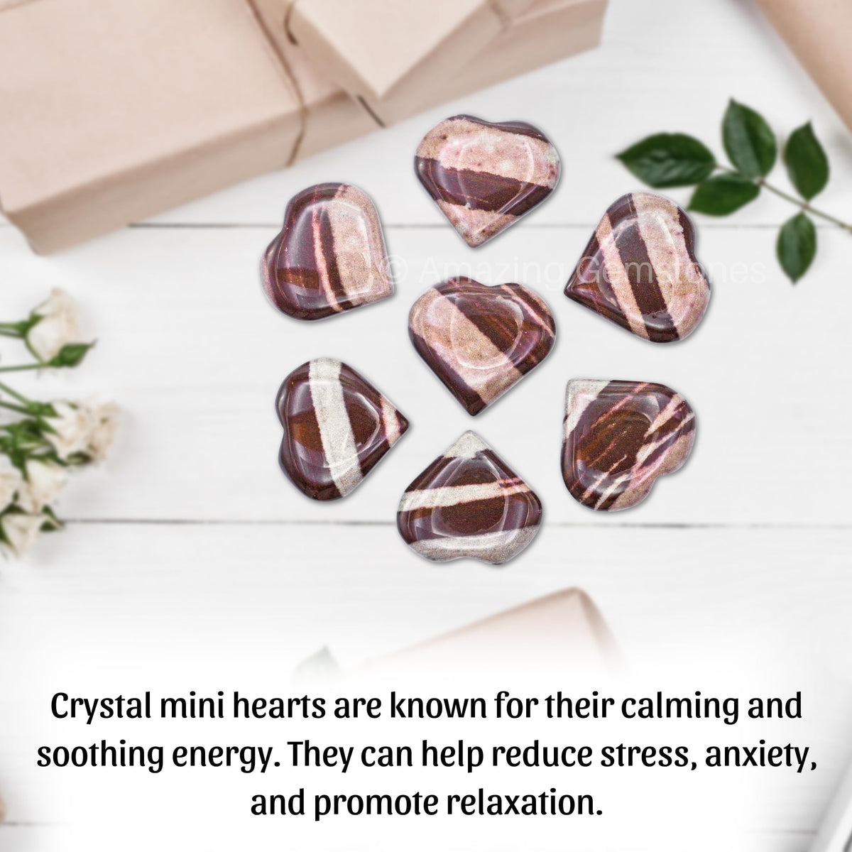 Amazing Gemstone Shiva Lingam Narmada Stone Heart - Pack of 2 Crystal Heart Stones Rocks - Corazones De Piedra Crystals and Healing Stones Heart Shaped Crystal - Stocking Stuffers Gifts