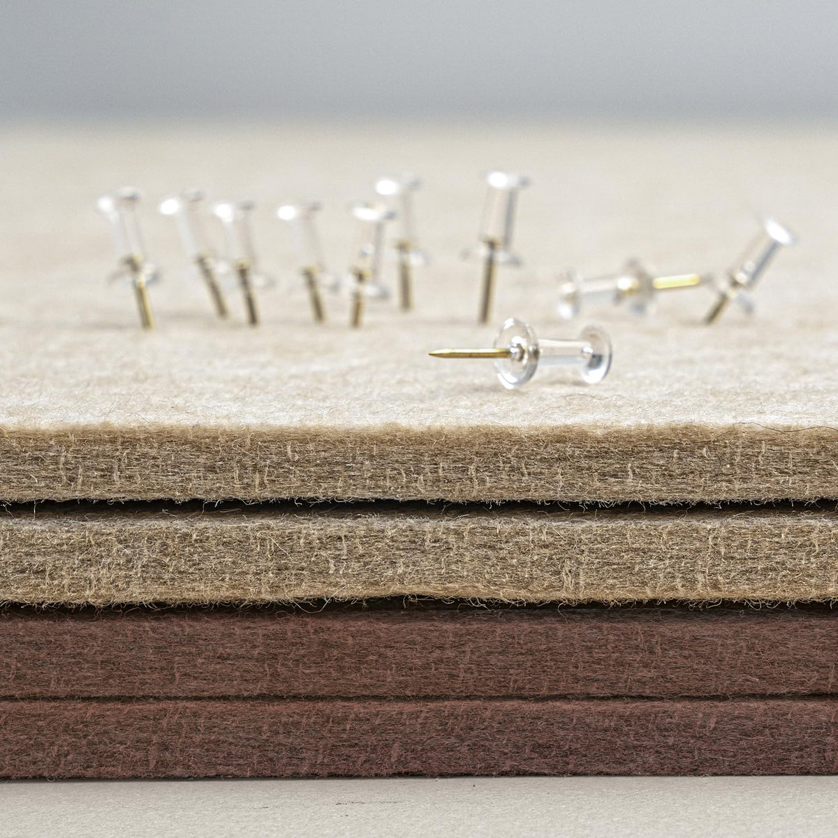 Bulletin Board, 24 x 18 inches Felt Board Decorative Pin Board, Cork Board Alternative for Wall, Foldable Photo Board Self-Adhesive Vision Board Mood Board with 20 Pushpins - Saddle Brown