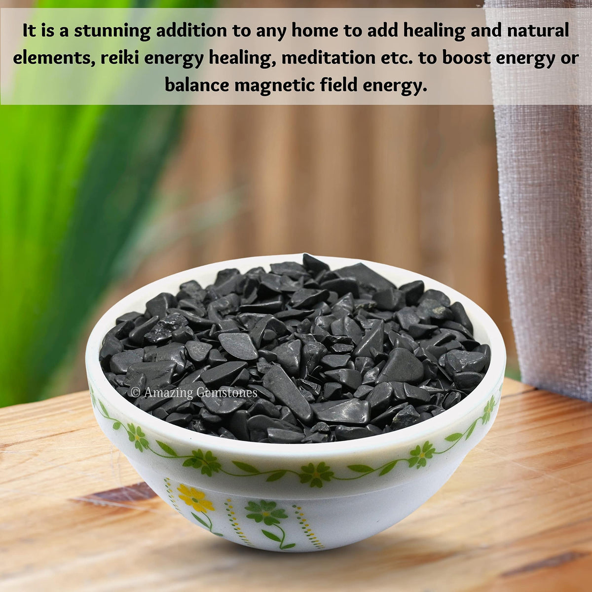 Amazing Gemstone Shungite Crystal Chips Aquarium Gravel Rocks - Shungite Chips Bulk Fish Tank Gravel, Small Tumbled Stone Chips and Tiny Crystals for Decoration (Natural AAA Grade) (1000+ Carat Chips)