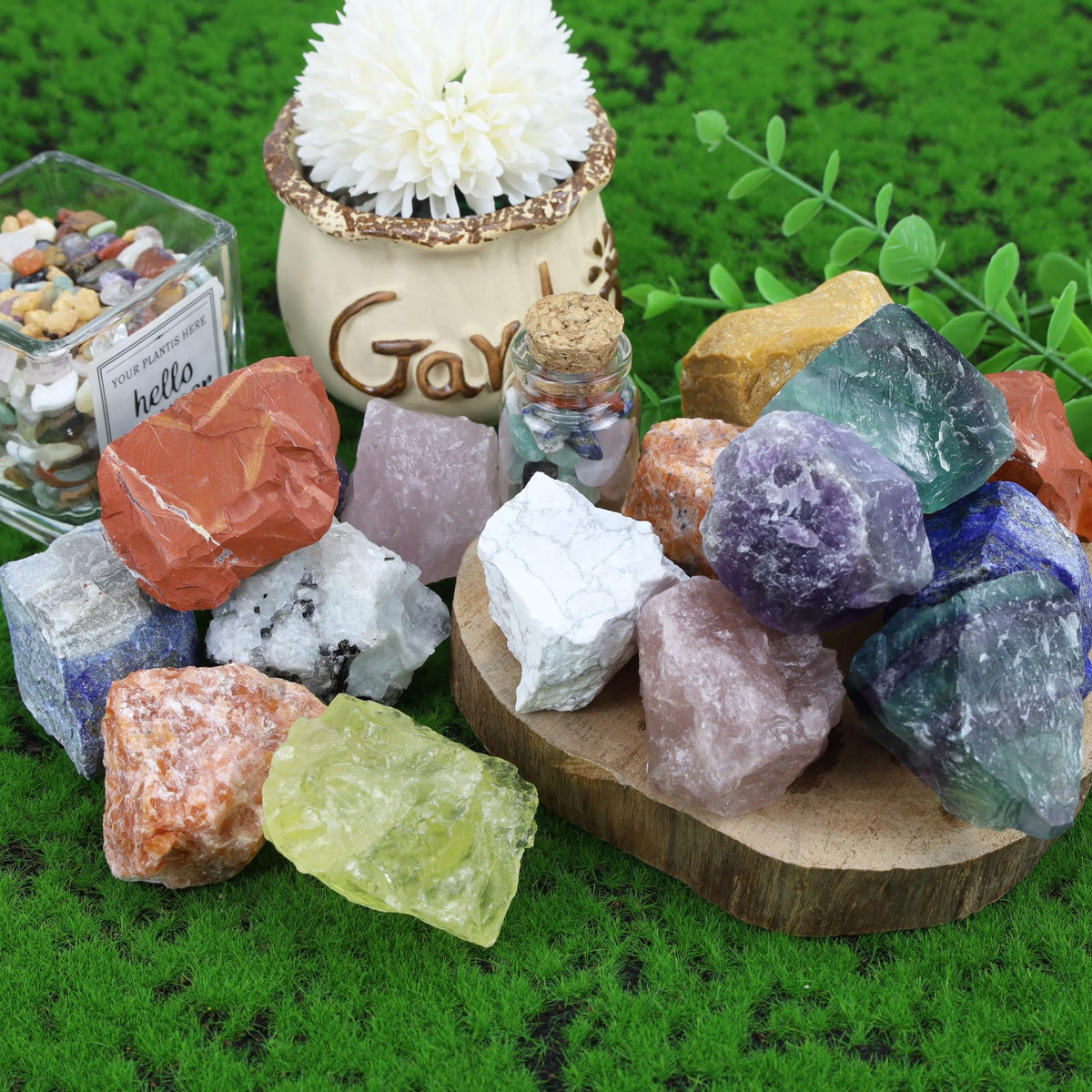 QINJIEJIE Amethyst Crystal Rocks 2PCS 1.8-2.2'' Raw Amethyst Stone Large Rock Rough Healing Crystals for Fountain Rocks Bulk Polishing DIY Decoration Natural Stones for Handmade Gifts